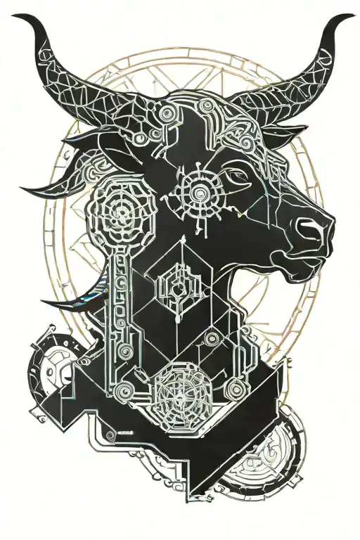 taurus with pisces tattoo design idea