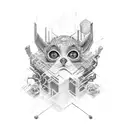 cyber realism tattoo design idea