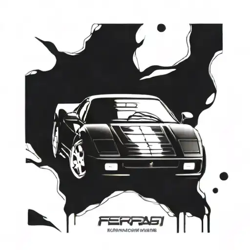 ferrari testarossa tattoo design idea