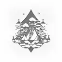 Word "Wonderland" with a minimalist back-ground inspired by Alice in Wonderland  tattoo design idea