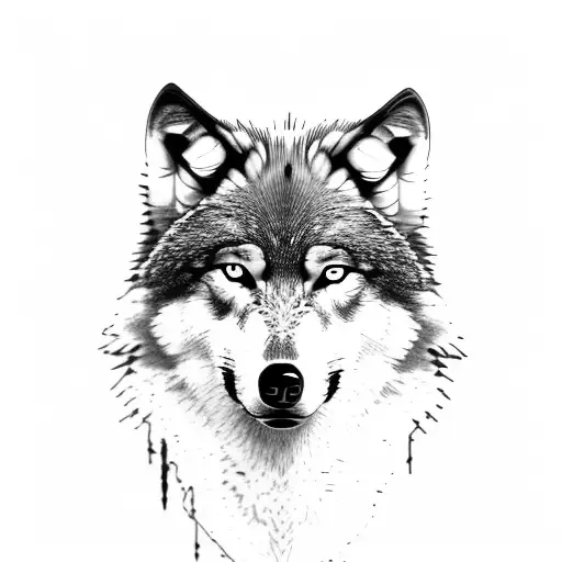 Wolf, dark wolf, matte black, lone wolf, alpha, black tattoo design idea