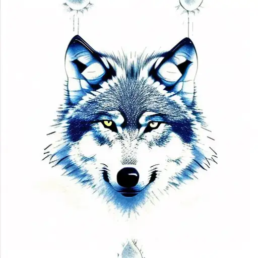 Wolf, dark wolf, matte black, lone wolf, alpha, black tattoo design idea