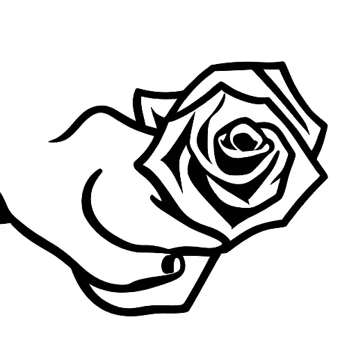 Minimalist Socialist Fist Holding Rose Tattoo Idea  BlackInk AI