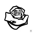 socialist fist holding rose tattoo design idea