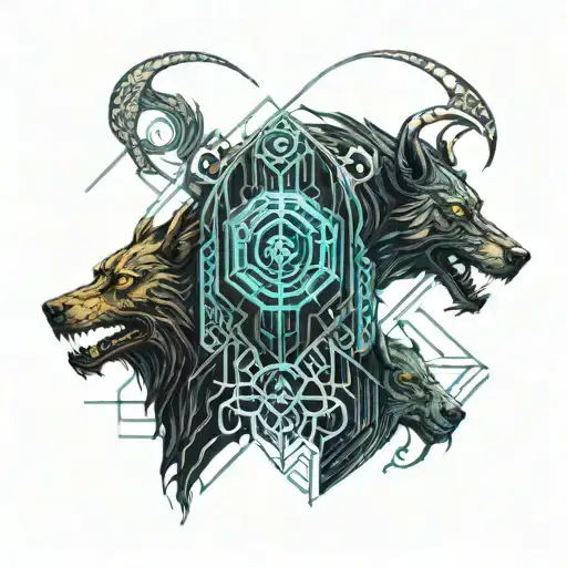 Hades and Cerberus in the underworld Hades and a schythe tattoo design idea