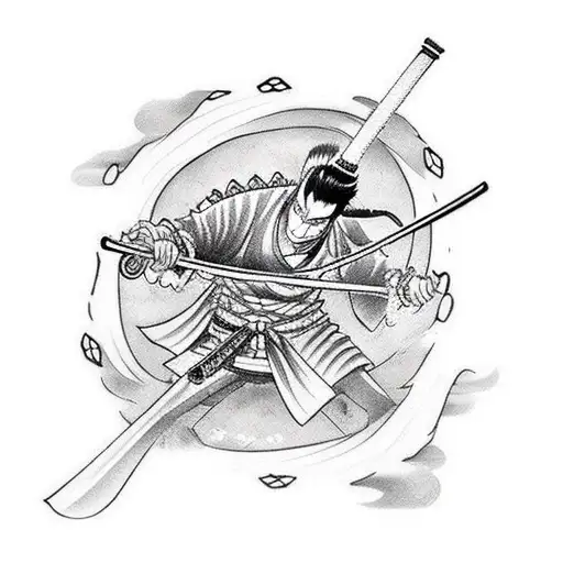 Samurai Zoro one piece tattoo design idea