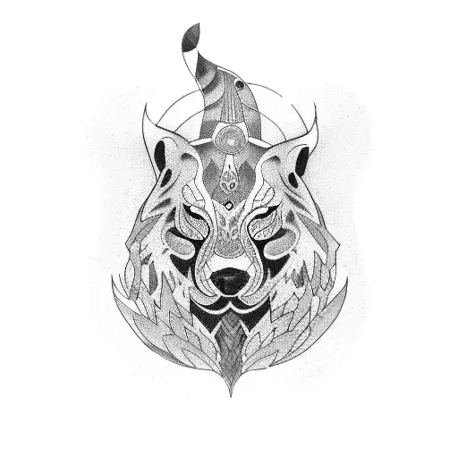 animales en bosques tattoo design idea