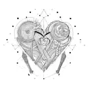 1312 with small heart  tattoo design idea