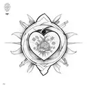 1312 with small heart  tattoo design idea