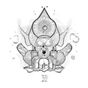 1312 with small heart  tattoo design idea