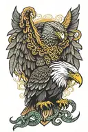 eagle holding snake wrapped tattoo design idea
