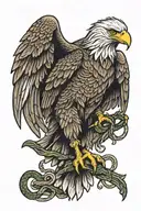 eagle holding snake wrapped tattoo design idea