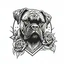 Boxer strength and honor  tattoo design idea