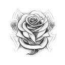 dagger with roses on hip tattoo design idea