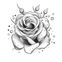 dagger with roses on hip tattoo design idea