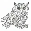 wingspan owl free spirit infinity water waves tattoo design idea