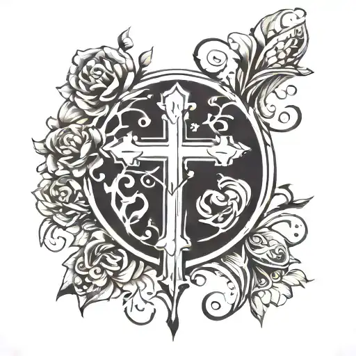 negative space cross tattoo design idea