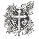 negative space cross tattoo design idea