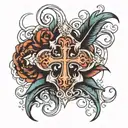 negative space cross tattoo design idea