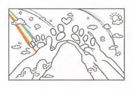 dog paw prints crossing a rainbow bridge   tattoo design idea