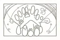 dog paw prints crossing a rainbow bridge   tattoo design idea