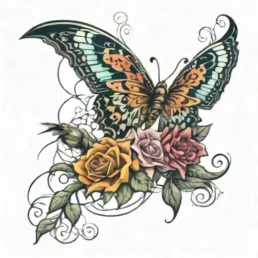 The design consists of two complementary tattoos that, when placed side by side, form a cohesive image. tattoo design idea