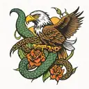 Soared with the eagles and slithered with the snakes tattoo design idea