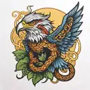 Soared with the eagles and slithered with the snakes tattoo design idea