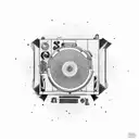 technics turntable Dj and a wall of subs tattoo design idea