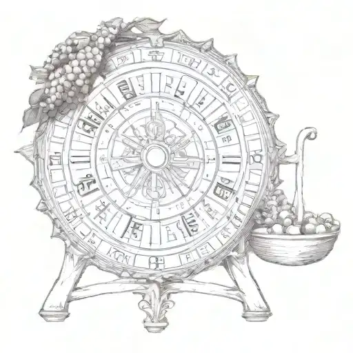 cornucopia wheel of fortune no fruit side view show the whole cornucopia tattoo design idea