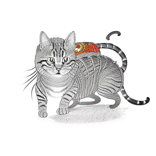 centipede cat  tattoo design idea