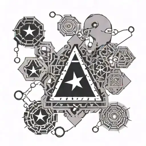 A molecular structure of a chemical compound intertwined with Egyptian hieroglyphics tattoo design idea