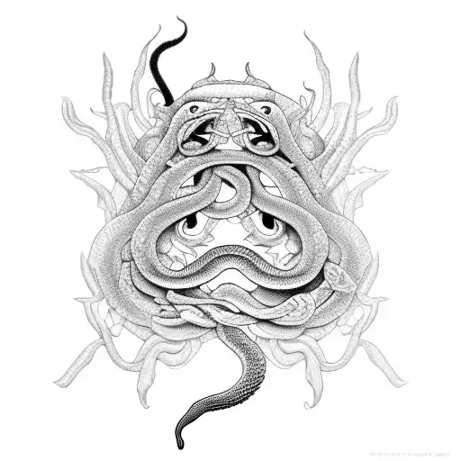 serpiente con flores tattoo design idea