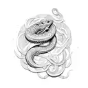 serpiente con flores tattoo design idea
