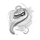 serpiente con flores tattoo design idea