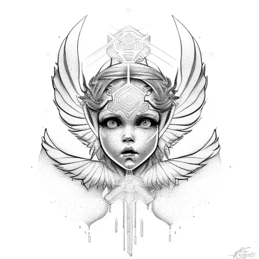 Baby Angel, Cybersiglism tattoo design idea