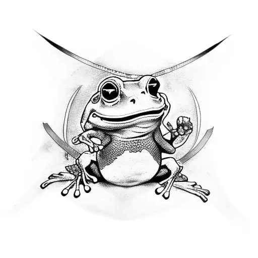 Samurai frog tattoo design idea