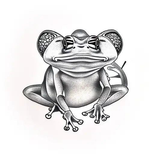Samurai frog tattoo design idea