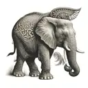 realistic elephant face half on lower back california tattoo design idea