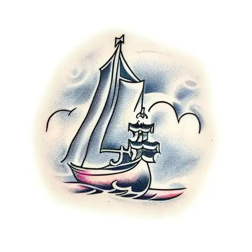 viking ship tattoo design idea