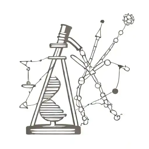 dna and microscope tattoo design idea