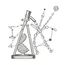 dna and microscope tattoo design idea