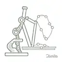 dna and microscope tattoo design idea