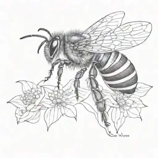 bee vintage tattoo design idea