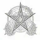 pentagram  tattoo design idea