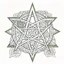 pentagram  tattoo design idea