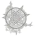 pentagram  tattoo design idea