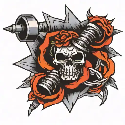 barbed wire mace cute! tattoo design idea