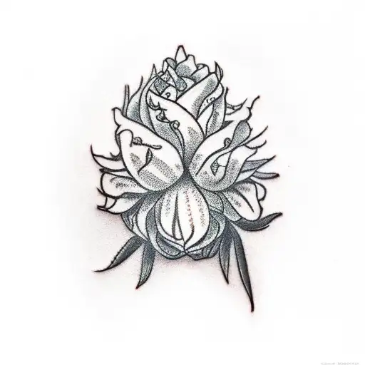 weed bud tattoo design idea