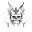skull with sword tattoo design idea